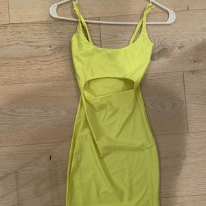 Neon yellow/lime cut out dress